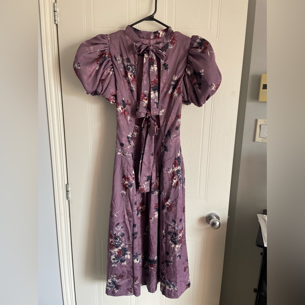 Floral Regencycore Puff Sleeve Midi Dress S RW&CO - Picture 9 of 17